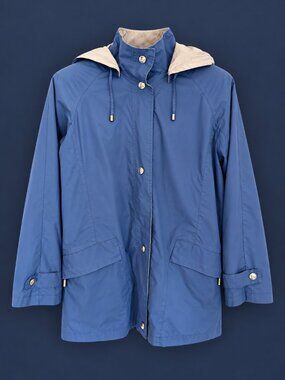 💙 Blue Hooded Lightweight Jacket Tudor Court by Haband XL